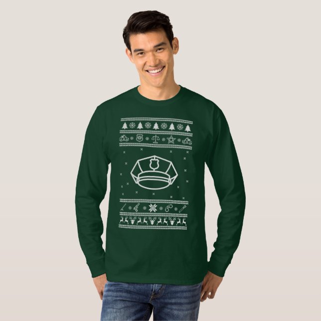 Polizeiliches Weihnachtskraut-Shirt T-Shirt (Vorne ganz)