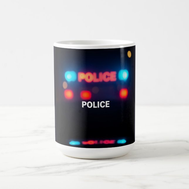 Polizeilichter – Blinkende Notfall-Nacht-Design Kaffeetasse (Mittel)
