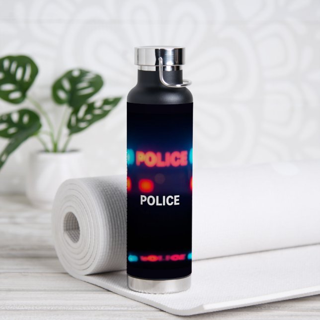 Polizeilichter – Blinkendes Notfall-Nacht-Design Trinkflasche (Yoga (gedreht))