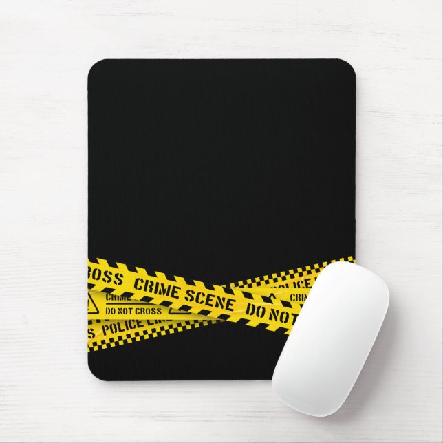 Polizeilinie mit gelber Absperrung am Tatort Mousepad (Mit Mouse)