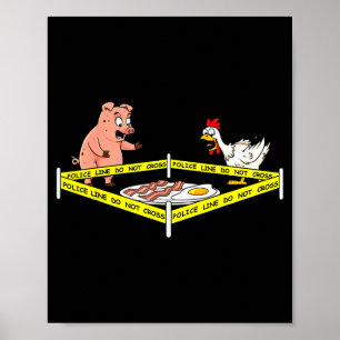 Polizeilinie nicht kreuzen Schwein Poster