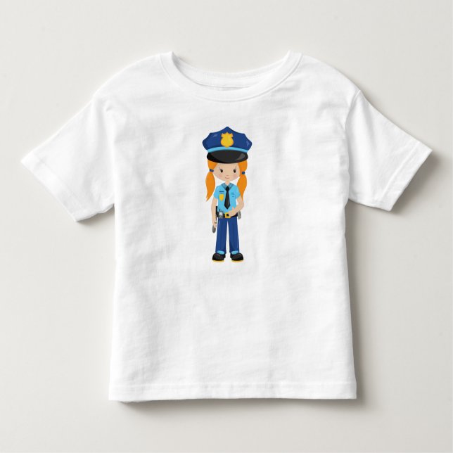 Polizeimädchen, Polizeibeamter, Polizist, Orangenh Kleinkind T-shirt (Vorderseite)