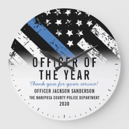 Polizeimitarbeiter der Thin Blue Line des Jahres Große Wanduhr