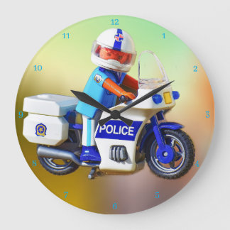 Polizeimotorrad Große Wanduhr