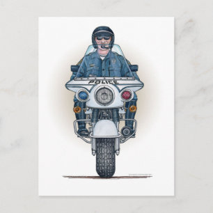 Polizeimotorrad-Postkarte Postkarte