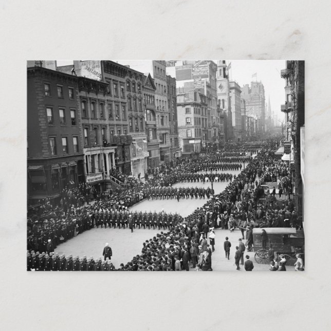Polizeiparade an der 5. Ave, NYC: 1900 Postkarte (Vorderseite)