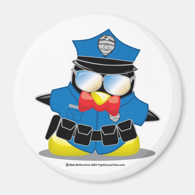 Polizeipinguin Magnet (Vorne)