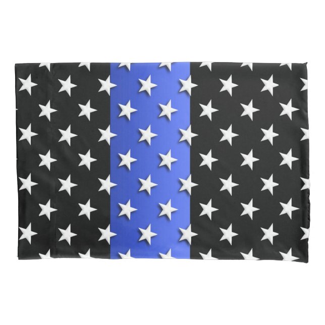 Polizeipolizei Thin Blue Line US Flagge Pillowcase Kissenbezug (Vorderseite)