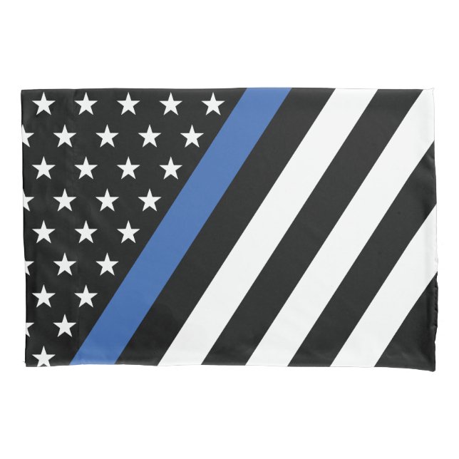 Polizeipolizei Thin Blue Line US Flagge Pillowcase Kissenbezug (Vorderseite)