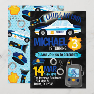 Polizeipolizist Polizist Birthday Party Einladung