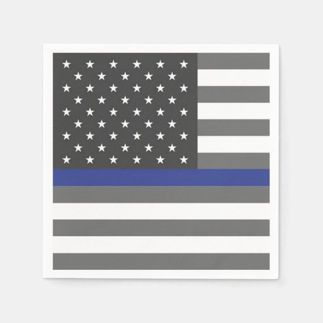 Polizeipolizist Polizist Thin Blue Line Party Napk Serviette (Vorderseite)