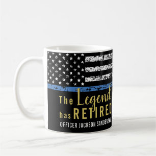Polizeiretirement American Flag Thin Blue Line Kaffeetasse