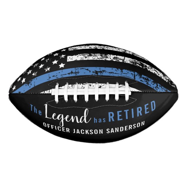 Polizeiretirement Thin Blue Line American Flag Football (Vorderseite)