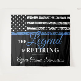 Polizeiretirement Thin Blue Line American Flag Wandteppich