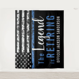 Polizeiretirement Thin Blue Line American Flag Wandteppich