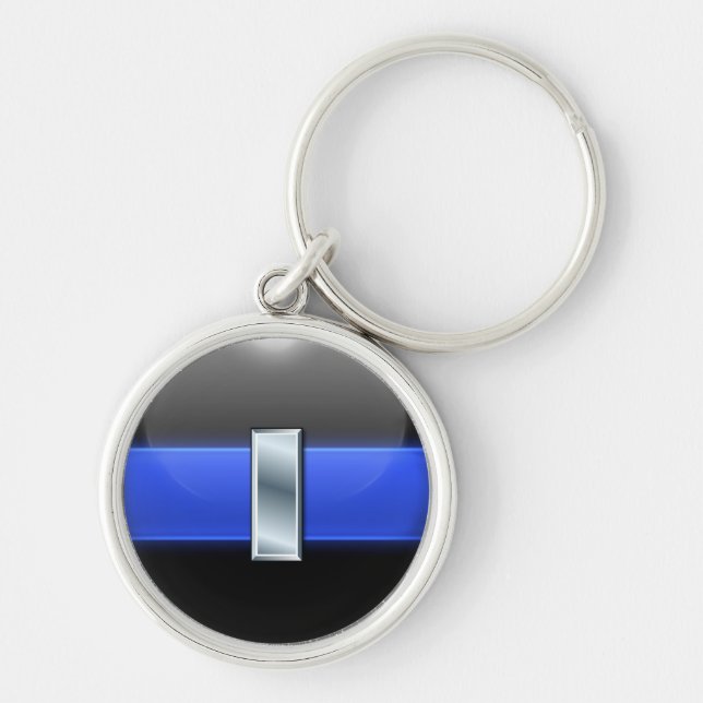 Polizeirevier Thin Blue Line Schlüsselanhänger (Vorne)