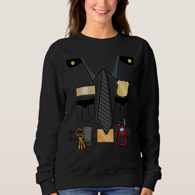 Polizeiuniform Kostüm Halloween Kinder Sweatshirt (Vorderseite)