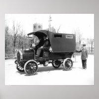 Polizeiwagen, 1909. Vintages Foto