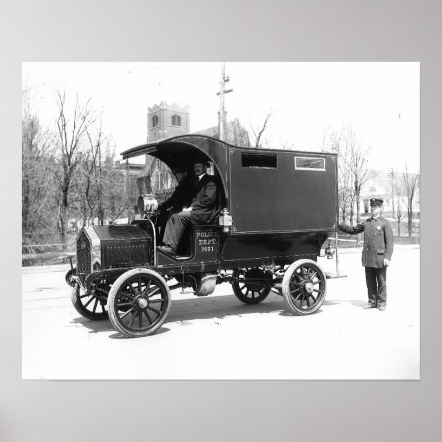 Polizeiwagen, 1909. Vintages Foto Poster (Vorne)