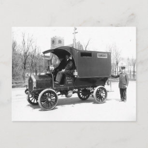 Polizeiwagen, 1909. Vintages Foto Postkarte