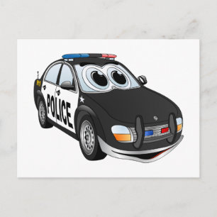 Polizeiwagen Cartoon BWB Postkarte