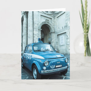Polizeiwagen Fiats 500 in Italien Karte
