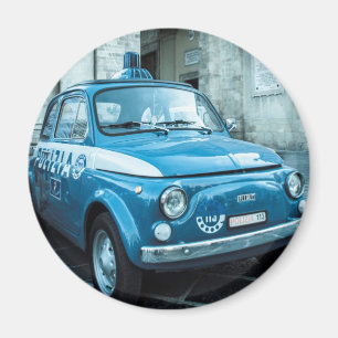 Polizeiwagen Fiats 500 in Italien Magnet