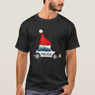 Polizeiwagen T Weihnachtsfeierliche Weihnachtsmann T-Shirt