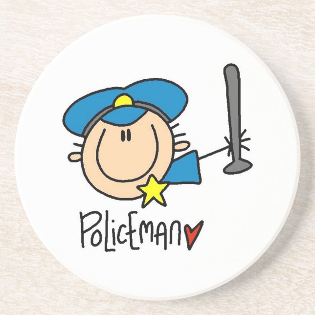 Polizist Beruf Getränkeuntersetzer (Vorne)