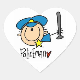 Polizist Beruf Herz-Aufkleber
