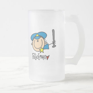 Polizist-Beruf Mattglas Bierglas