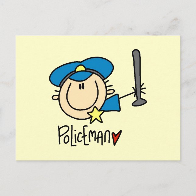 Polizist Beruf Postkarte (Vorderseite)