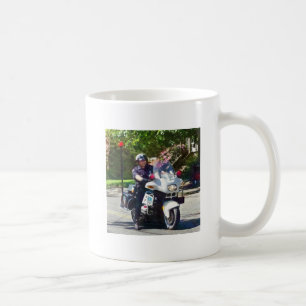 Polizist für Motorrad Kaffeetasse