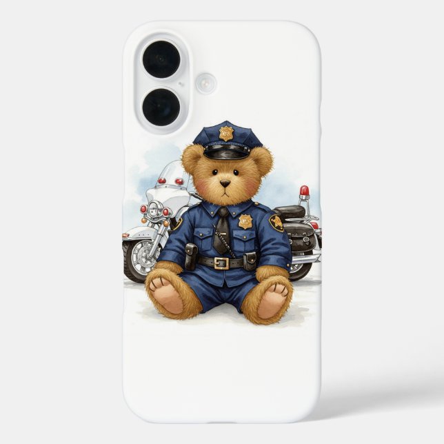 Polizist für Zoll, Teddy und Motorrad von Natasha Case-Mate iPhone Hülle (Rückseite)