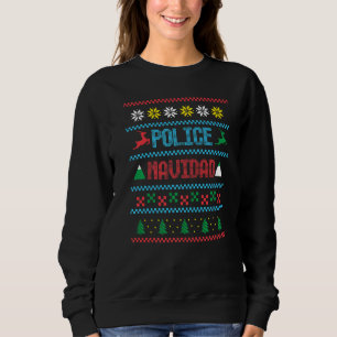 Polizist hässlicher Weihnachtspullover Polizei Nav Sweatshirt