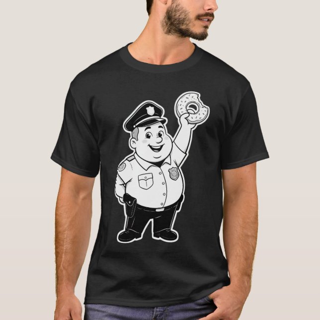 Polizist isst einen Donut  T-Shirt (Vorderseite)