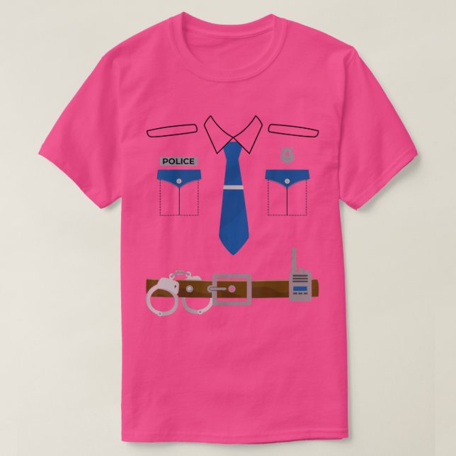 Polizist Kostüm Geburtstag Polizeibeamte Uniform T-Shirt (Design vorne)
