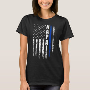 Polizist Police Napa American Flag Vatertag für Mä T-Shirt