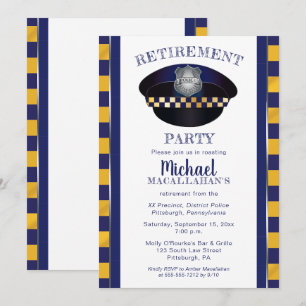 Polizist   Polizei   Polizist Hat Retirement Party Einladung