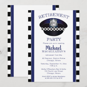 Polizist   Polizei   Polizist Hat Retirement Party Einladung
