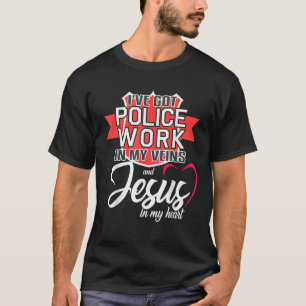 Polizist Polizeibeamter Christlich Jesus Strafverf T-Shirt