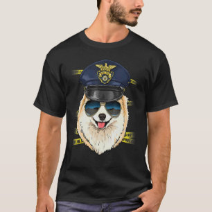 Polizist Pomeranian Cop Tatort K9 Pom D T-Shirt