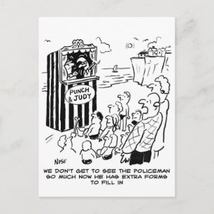 Polizist Punch & Judy Witz Postkarte