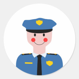 Polizist Runder Aufkleber