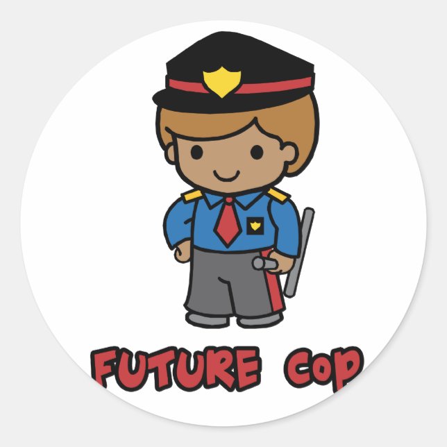 Polizist Runder Aufkleber (Vorderseite)