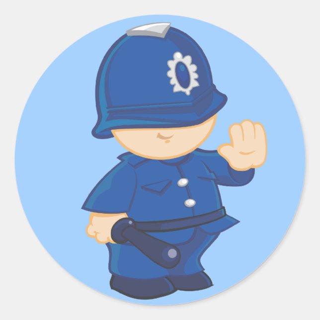 Polizist Runder Aufkleber (Vorderseite)