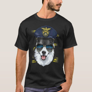 Polizist Sibirischer Husky Polizist Tatort K9 D T-Shirt