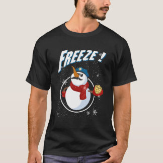 Polizist Snowman Freeze Police Navidad Polizist Po T-Shirt