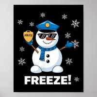 Polizist Snowman Freeze Weihnachts-Party Weihnacht