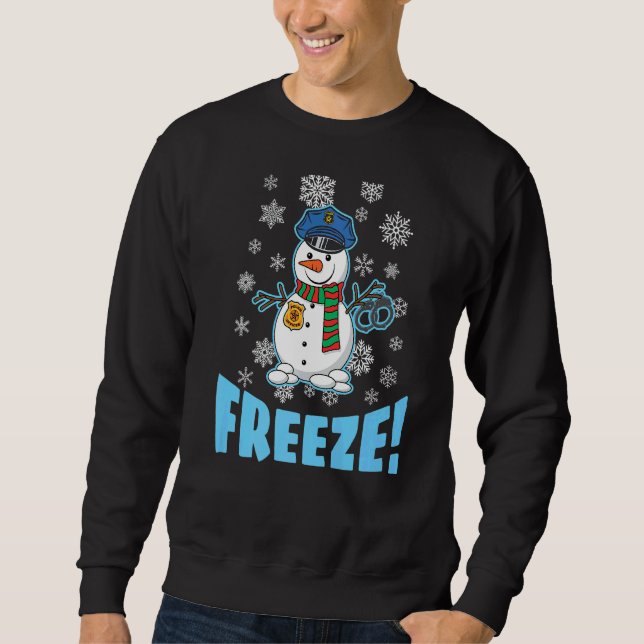 Polizist Snowman Uguswein Weihnachten für Männer F Sweatshirt (Vorderseite)